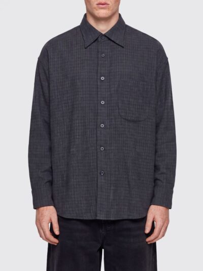 ZIGGY CHEN Check Virgin Wool Relaxed Fit Shirt with Pockets
