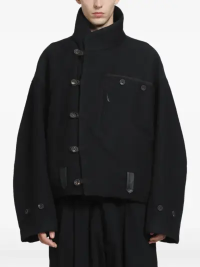 Ziggy Chen Hidden Arc asymmetric jacket - Black