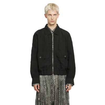 Ziggy Chen Puppytooth Cropped Aviator Jacket
