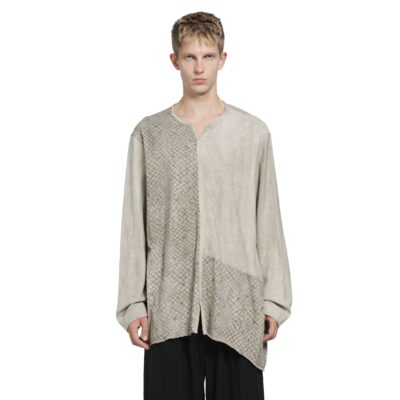 Ziggy Chen Screen Print V-Neck Long Sleeve T-Shirt