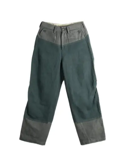 Ziggy Chen articulated knee panelled wide-leg jeans - Green