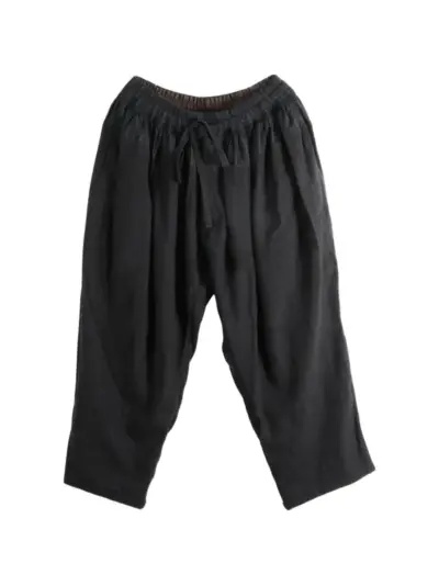 Ziggy Chen drawstring elasticated trousers - Black
