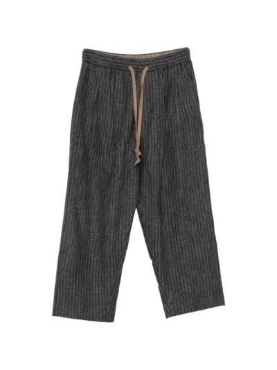 Ziggy Chen drawstring striped trousers - Blue