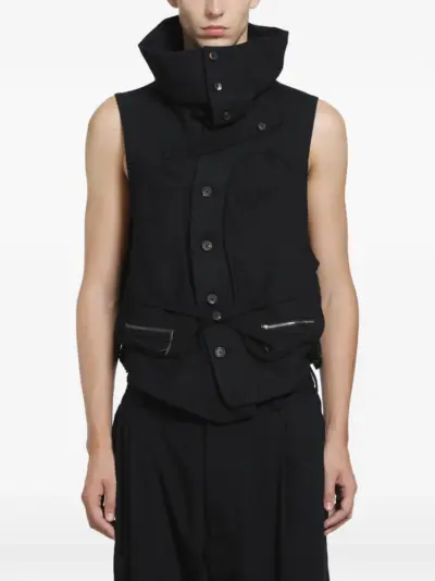 Ziggy Chen high-neck utility gilet - Black