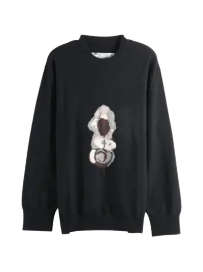 Ziggy Chen intarsia-knit long-sleeve sweater - Black