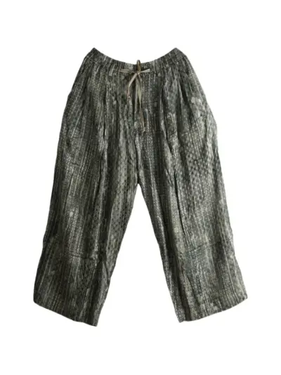 Ziggy Chen patterned drawstring trousers - Green