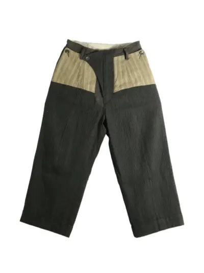 Ziggy Chen pinstriped panelled trousers - Black