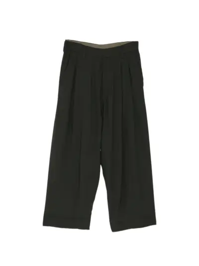 Ziggy Chen pleated-detail belt-loops trousers - Green