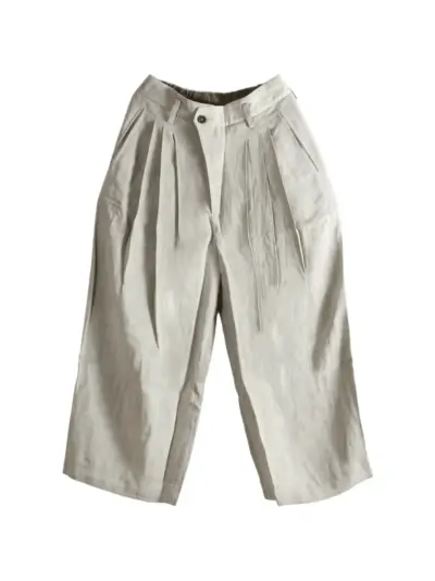 Ziggy Chen pleated-detail wide-leg trousers - Grey