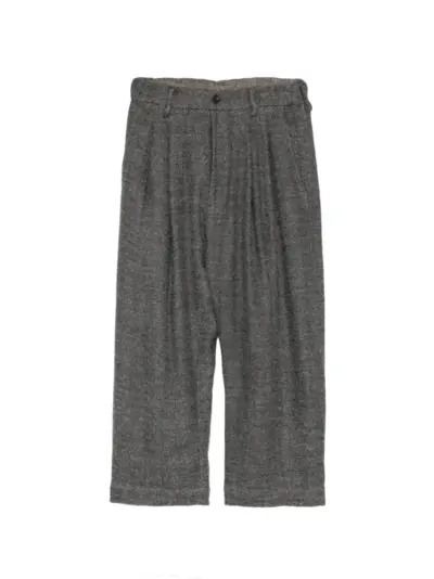 Ziggy Chen pleated melange trousers - Grey