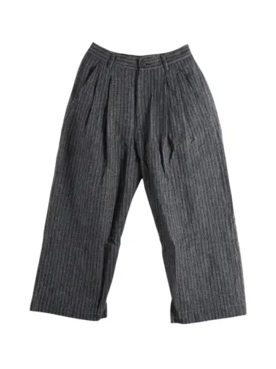 Ziggy Chen pleated pinstripe-pattern trousers - Grey