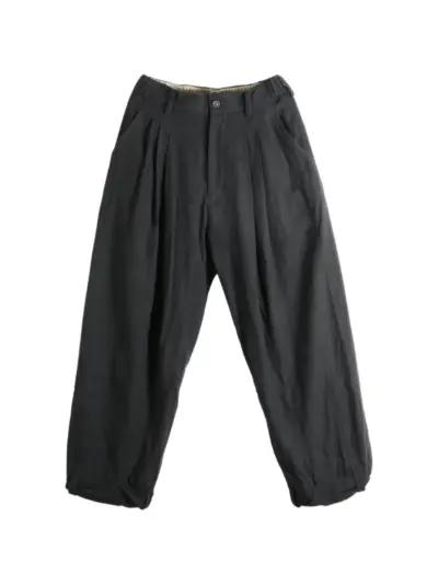 Ziggy Chen pleated wide-leg trousers - Black