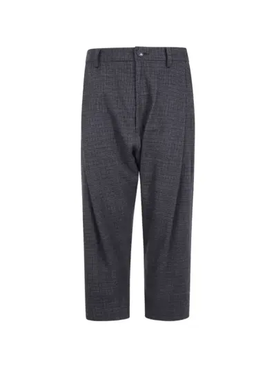 Ziggy Chen tapered-leg checked trousers - Grey