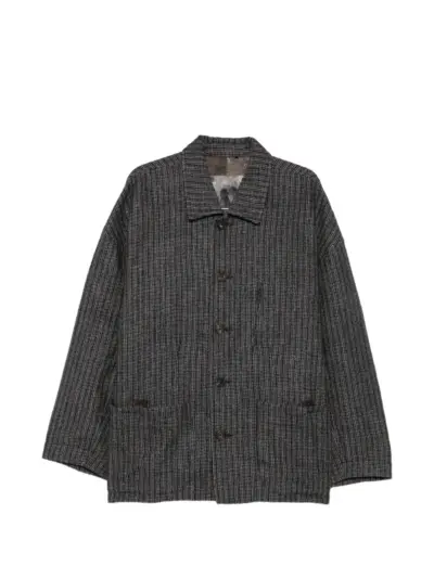 Ziggy Chen textured-finish button-up jacket - Grey
