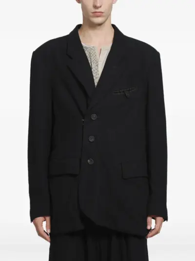 Ziggy Chen wrap-closure blazer - Black