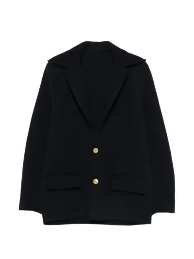 sacai hooded gold-tone button blazer - Blue