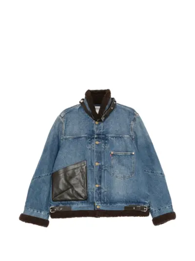 sacai x Levi's shearling-trim denim jacket - Blue